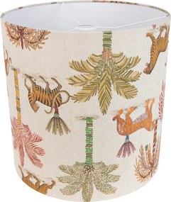 Stoffen lampenkap multicolor met dierenprint 40/40/40