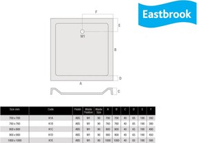 Eastbrook Volente douchebak 80x80cm composiet wit