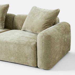 3-zits links modulaire hoekbank in jacquard chenille, AMAD