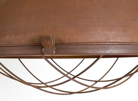 Industriële hanglamp roestbruin met gouden binnenkant - Engine