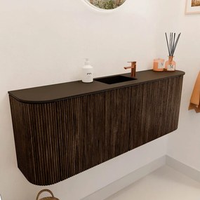 Mondiaz Joya 115cm toiletmeubel ronding links/rechts walnut met wastafel faye midden 1 kraangat urban