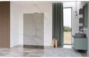 Fortifura Galeria Vrijstaande Inloopdouche - 180x200cm - Rookglas - antikalk - 8mm veiligheidsglas - wandsteunen - Wit mat SW927768 2x/SW797943