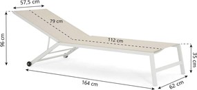 Lifestyle Garden Furniture Lento Ligbed Verstelbaar Textileen Wit