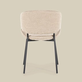 Eleonora Tess Boucle Eetkamerstoel Ronde Rug Zandkleur