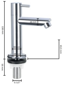 Differnz Mix toiletkraan chroom recht fonteinkraan