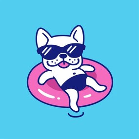 Ilustratie Funny French bulldog in sunglasses, Sudowoodo