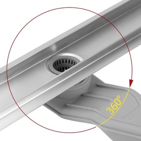 Lineaire afvoer REA Neox Superflow BRUSH Steel 90