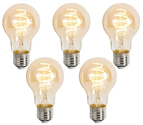 Set van 5 Smart E27 dimbare LED lampen A60 amber 4.9W 320 lm 2500K
