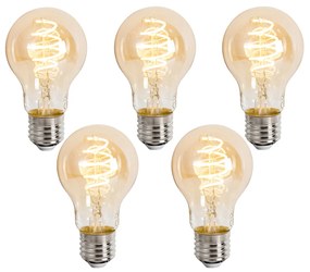 Set van 5 Smart E27 dimbare LED lampen A60 amber 4.9W 320 lm 2500K
