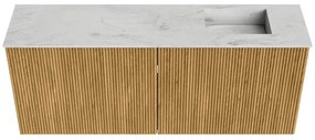 Mondiaz Joya DLux 100cm toiletmeubel oak met wastafel faye rechts 1 kraangat opalo