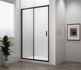 Polysan Easy Black douche schuifdeur 110x190cm zwart mat