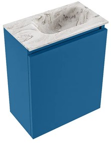 Mondiaz Ture DLux toiletmeubel 40cm jeans met wastafel glace rechts met kraangat