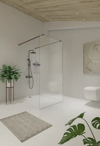 Saniclear Redro vrijstaande douchewand 100x200cm verouderd ijzer - gunmetal