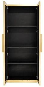 Richmond Interiors Ironville Hoge Kast Messing Met Ribbels - 80x42x191cm.