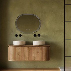 Saniclear Triova ovale spiegel 80x60cm met verwarming, directe en indirecte verlichting