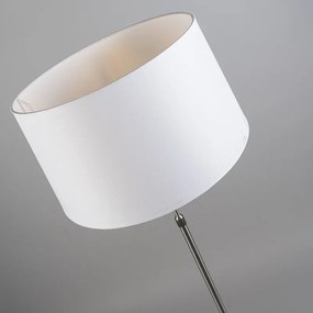 Vloerlamp staal met kap wit 45 cm verstelbaar - Parte Design, Modern E27 rond Binnenverlichting Lamp