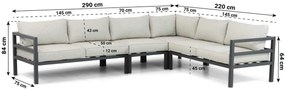 Hoek loungeset 6 personen Aluminium Grijs  Lifestyle Garden Furniture Rodenzo