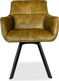 Eetkamerstoel - Peter - Draaibaar - stof Velours Adore green