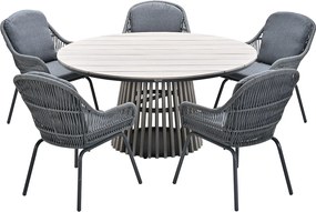 Garden Impressions Yima tuinset 6-delig - Annie tuintafel Ø148x72 cm