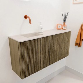 Mondiaz Joya DLux 90cm toiletmeubel ronding rechts dusk met wastafel faye links zonder kraangat meli