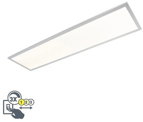 Buitenlamp Strakke langwerpige plafondlamp chroom incl. LED IP44 - Flat Modern IP44 Buitenverlichting Lamp