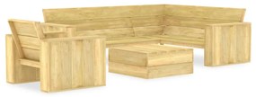 vidaXL 3-delige Loungeset geïmpregneerd grenenhout