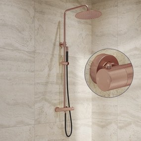 Saniclear Copper Curved Pro opbouw regendouche geborsteld koper met 30cm hoofddouche
