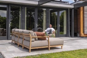 4 Seasons Outdoor Marie chaise loungeset teak met loungestoel en Finn tafels  Loungeset    taupe weerbestendig