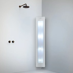Sunshower Round Plus Large White infraroodlamp en UV 33x185x10cm hoekopbouw