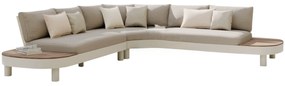 Bellezza organische hoek loungeset 3 delig alliminium latte zand