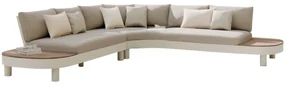 Bellezza organische hoek loungeset 3 delig alliminium latte zand