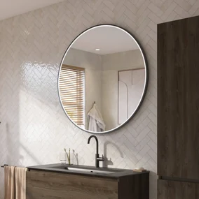 Ben Circulo ronde spiegel met LED verlichting en anti-condens Ø100cm mat zwart