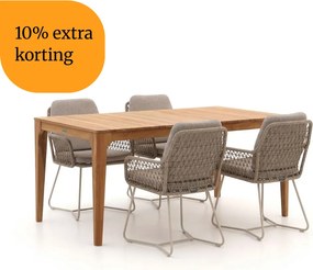 + 10% kassakorting | Diningset Intenso | 4 personen | Tuinset teakhout | 5-delig | Kees Smit Tuinmeubelen