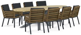 Tuinset 8 personen 280 cm Aluminium/teak Old teak greywash Lifestyle Garden Furniture Dakota/Diogo