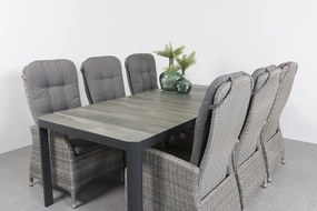 Memphis/Queens 220 cm. tuinset - 7-delig verstelbaar