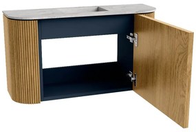 Mondiaz Joya DLux 75cm toiletmeubel ronding links/rechts oak met wastafel faye midden zonder kraangat glace