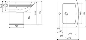 Kerra Kleopatra hangende wastafel met sifonkap 60x47cm wit