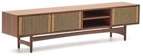 Kave Home Elan Retro Tv-meubel Walnoot Met Touw - 200x40x50cm.