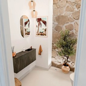 Mondiaz Joya DLux 90cm toiletmeubel shadow met wastafel faye rechts 1 kraangat lava