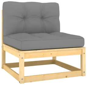 vidaXL 2-delige Loungeset met kussens massief grenenhout