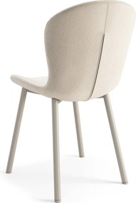 FIORA Beige (stof Apia 453) / grijs-beige frame (kasjmier) - MODERNE GESTOFFEERDE STOEL VOOR WOONKAMER/EETKAMER LOFT
