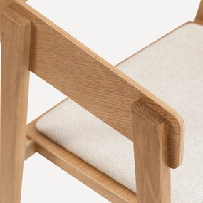 Eiken Eetkamerstoel Met Creme Stof