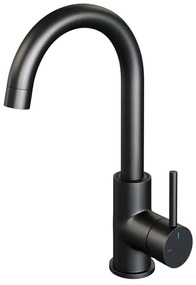 Brauer BlackEdition Wastafelmengkraan opbouw - hoog - draaibaar - ronde uitloop - model a - mat zwart 5-S-003