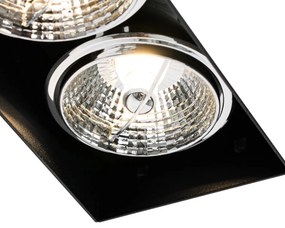 Set van 6 inbouwspots zwart GU10 70mm 2-lichts trimless - Oneon Modern GU10 Binnenverlichting Lamp