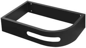 Sapho Pulse wastafel console mat zwart links 74.5x44.5cm