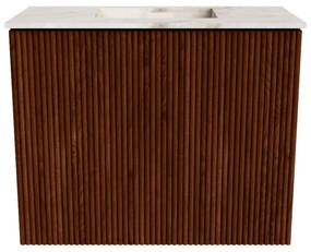 Mondiaz Joya DLux 50cm toiletmeubel ruby met wastafel faye midden zonder kraangat frappe