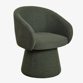 Flavian Gestoffeerde Draaifauteuil Bouclé Leger Groen - Sklum