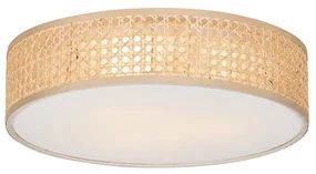 Smart plafondlamp rotan 40 cm 3-lichts incl. 3 Wifi P45 - Tromma E27 rond Binnenverlichting Lamp