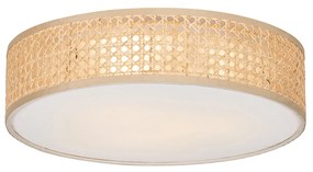 Oosterse plafondlamp rotan 40 cm 3-lichts - TrommaOosters E27 rond Binnenverlichting Lamp