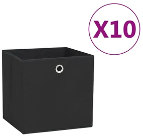 vidaXL Opbergboxen 10 st 28x28x28 cm nonwoven stof zwart